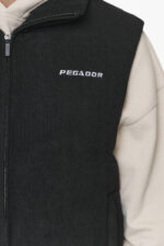 PEGADOR BARDON CORD PUFFER VEST BLACK (1)